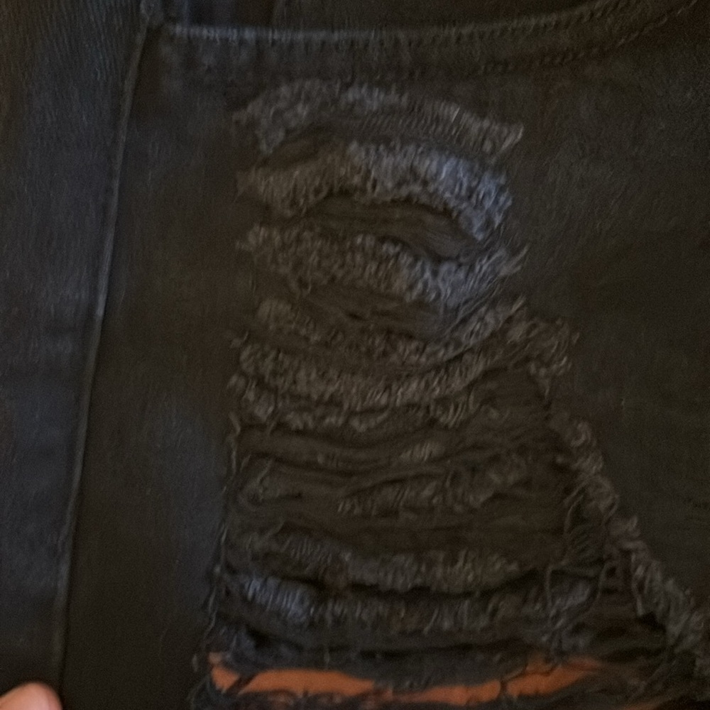 NWT SHEIN Distressed Black Shorts - size 0XL​​ - Picture 3 of 7